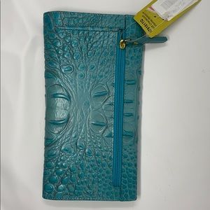 Brahmin Soft Checkbook Turquoise NWT
